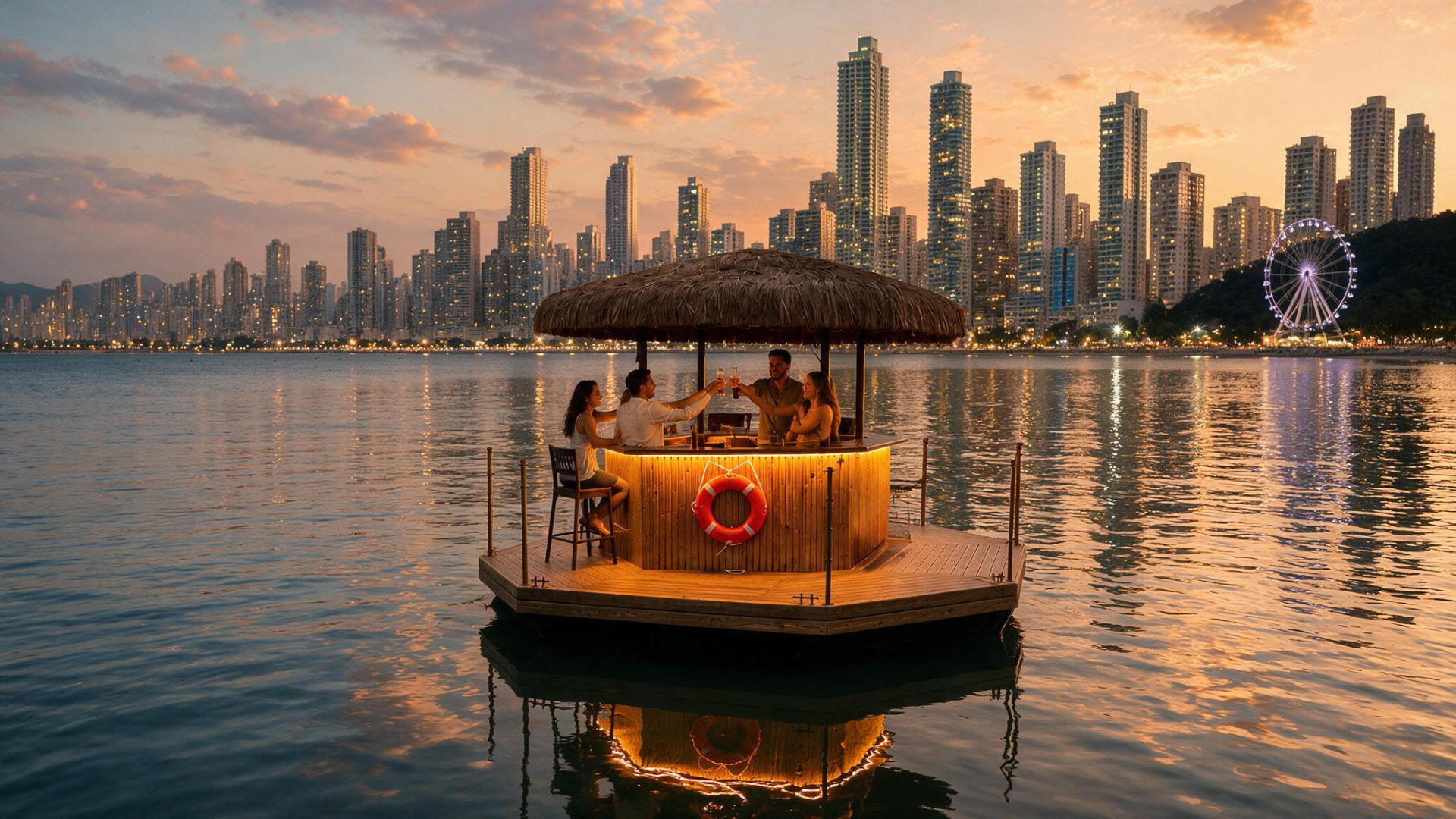 Bar flutuante em Balneário Camboriú